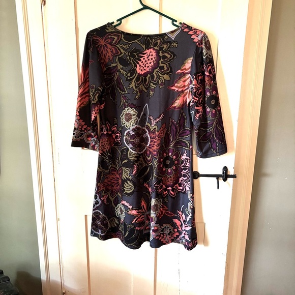 Reborn Multicolor Floral Dress with 3/4 Sleeves - Picture 2 of 3